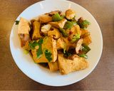 A picture of step 5 of Pork, Chinese Mushroom and Chili Tofu.