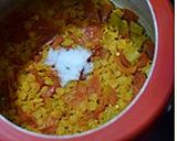 A picture of step 8 of Pappu Charu (pressure cooker method).