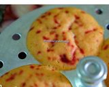 A picture of step 2 of Beetroot dhokla in idli moulds.