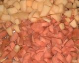 A picture of step 2 of Pumpkin carrot katori chaat.