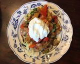 A picture of step 7 of California Farm Chicken Tortilla with Lizano Style Salsa.