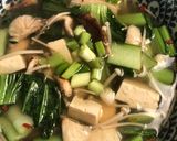 A picture of step 9 of Noodle soup with mushrooms and greens - vegan.