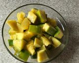 A picture of step 1 of Mango curry.
