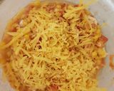 A picture of step 10 of Garlic, Corn, Tomato. Mozzarella topping & Grated Cheese. Salsa.