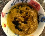 A picture of step 3 of Maple syrup and almond butter tofu - vegan.