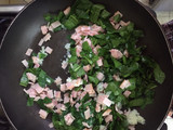Spaguetti de espinaca y jamón