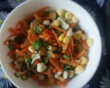 A picture of step 1 of Mix veggies punjabi kadhi.