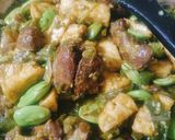 Foto langkah ke 6 dari resep Sambal hijau ati ampela petai tahu.