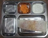 A picture of step 3 of Mysore masala dosa.