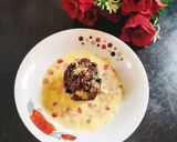 A picture of step 15 of Chocolate Bread pudding with custard sauce.