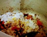 A picture of step 4 of Niramish khichuri and beguni rainy season special.