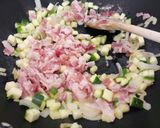 A picture of step 1 of Pancetta, courgette and Parmesan quiche.