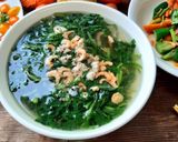 Hình bước làm 2 của món Canh rau tần ô nấu tôm thịt