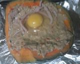 Foto del paso 10 de la receta: Calabaza rellena de atún con crema, jamón, mozzarella y huevo