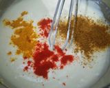 A picture of step 2 of Rajasthani Kadhi Pakora.