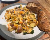 A picture of step 4 of Lebanese style Scrambled egg with marrow.