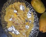 A picture of step 4 of Mango sheera.