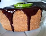A picture of step 8 of Lemon Cake with Chocolate drips.