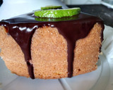 A picture of step 8 of Lemon Cake with Chocolate drips.