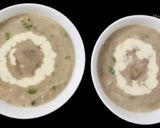 A picture of step 5 of Cream of Mushroom (soup with fresh cream & spring onion).