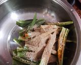 A picture of step 1 of Kurkuri bhindi.