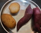 A picture of step 1 of Ratale chey cutlet (sweet potato tikki).
