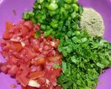 A picture of step 1 of Monaco toppings.