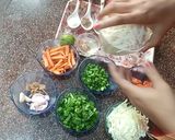 A picture of step 1 of Veg Thupka.