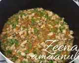 A picture of step 3 of Chicken and Kasuri Methi Fried Rice.