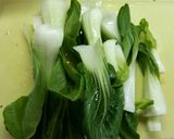 A picture of step 2 of Pak choi salad with leek and onion.