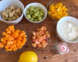 A picture of step 2 of Fruit Tempeh Yogurt Pasta Salad.