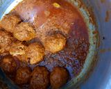 A picture of step 3 of Kofta Biryani (leftover Kofta Curry).