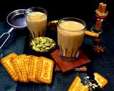 A picture of step 5 of Masala chai with Jaggery.