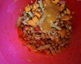 A picture of step 3 of Mango Pasta chaat.