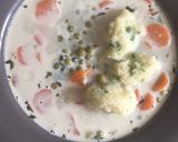 Tárkonyos-tejszínes zöldborsó leves gluténmentes daragaluskával recept fázis 3 fotója
