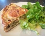 A picture of step 6 of Leek, Chicken, Mushroom, and Goat Cheese Tart.