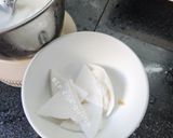 Hình bước làm 4 của món Tàu hũ lá dứa sầu riêng