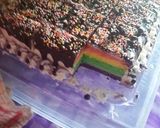 Foto langkah ke 13 dari resep Kue ultah Rainbow cake kukus.