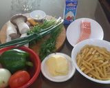 Hình bước làm 1 của món Mỳ Pasta cá Hồi