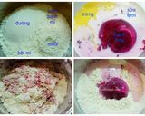 Hình bước làm 1 của món Bánh sừng trâu/con cua từ thanh long