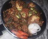 A picture of step 8 of Restaurant style bhindi masala chicken🍅🌶.