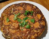 A picture of step 9 of Sweet potato, red onion and cheese Spanish omelette Tortilla.