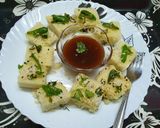 A picture of step 3 of Rava or Semolina Dhokla in Microwave.