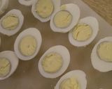 A picture of step 2 of Easy devilled eggs.
