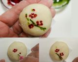 A picture of step 11 of Wagashi "Komug-Manju" Ume (Plum flower).
