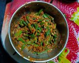 A picture of step 4 of Okra (Bhendi) Tomato Subji.