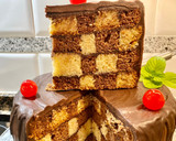 Foto del paso 27 de la receta: Tarta “ajedrez” con almíbar de chocolate y ganaché