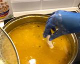 A picture of step 4 of Jamaican chicken soup.