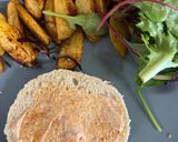 Une image de l'étape 4 de Burgers de mozzarella panées et ses potatoes cuites à l’air fryer.