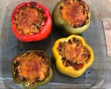 A picture of step 5 of Stuffed Bell Peppers with Rice and Beef.